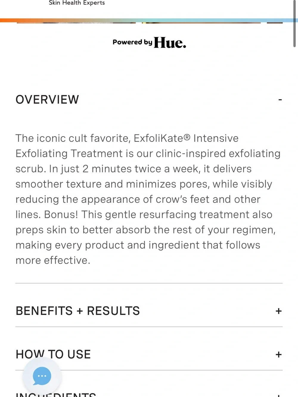 HUE White Tube Facial Cleanser & Exfoliant with Orange Text